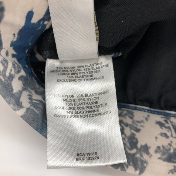 Lolë blue white swirl high  impact sports bra women’s LG *shortened straps* - Picture 7 of 14